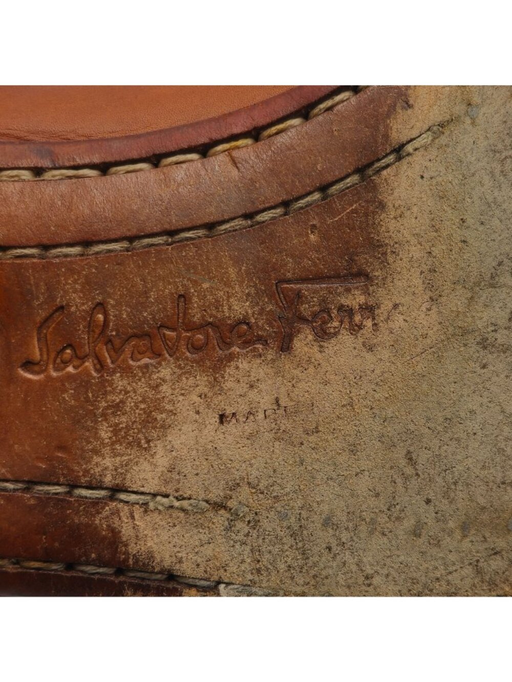 Vintage Salvatore Ferragamo 9.5D Tan Brown Leather Loafers Dress Casual Shoes - Picture 8 of 11